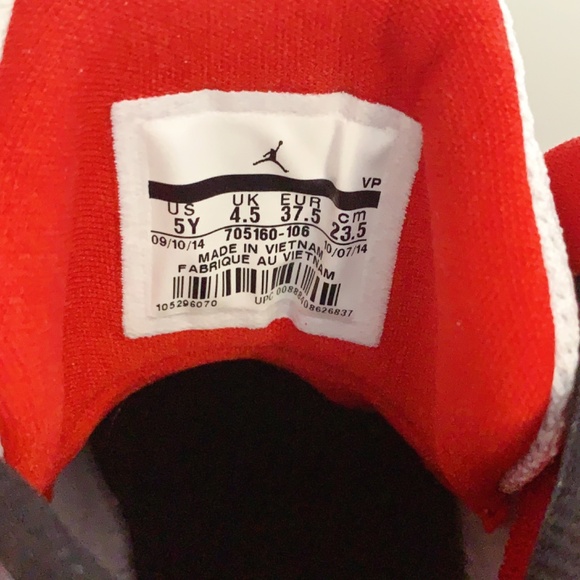 Jordan Flight origin 2 GS White-Black-GYM Red ( New) - Picture 7 of 9